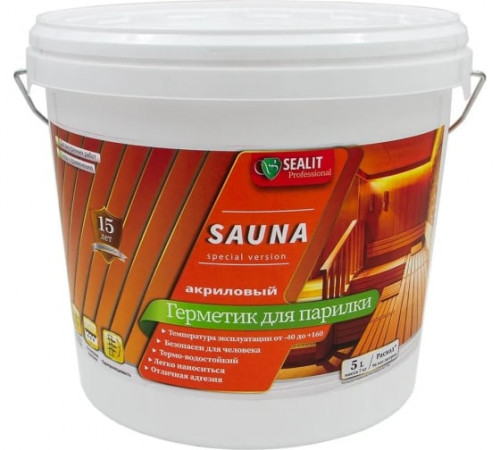 Приобрести ГЕРМЕТИК - Sealit SAUNA для бань и саун 5 л в Перми, Пермский край
